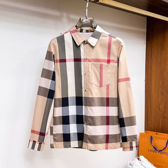 BurberryStrap Detail Vintage Check Cotton Oversized Shirt